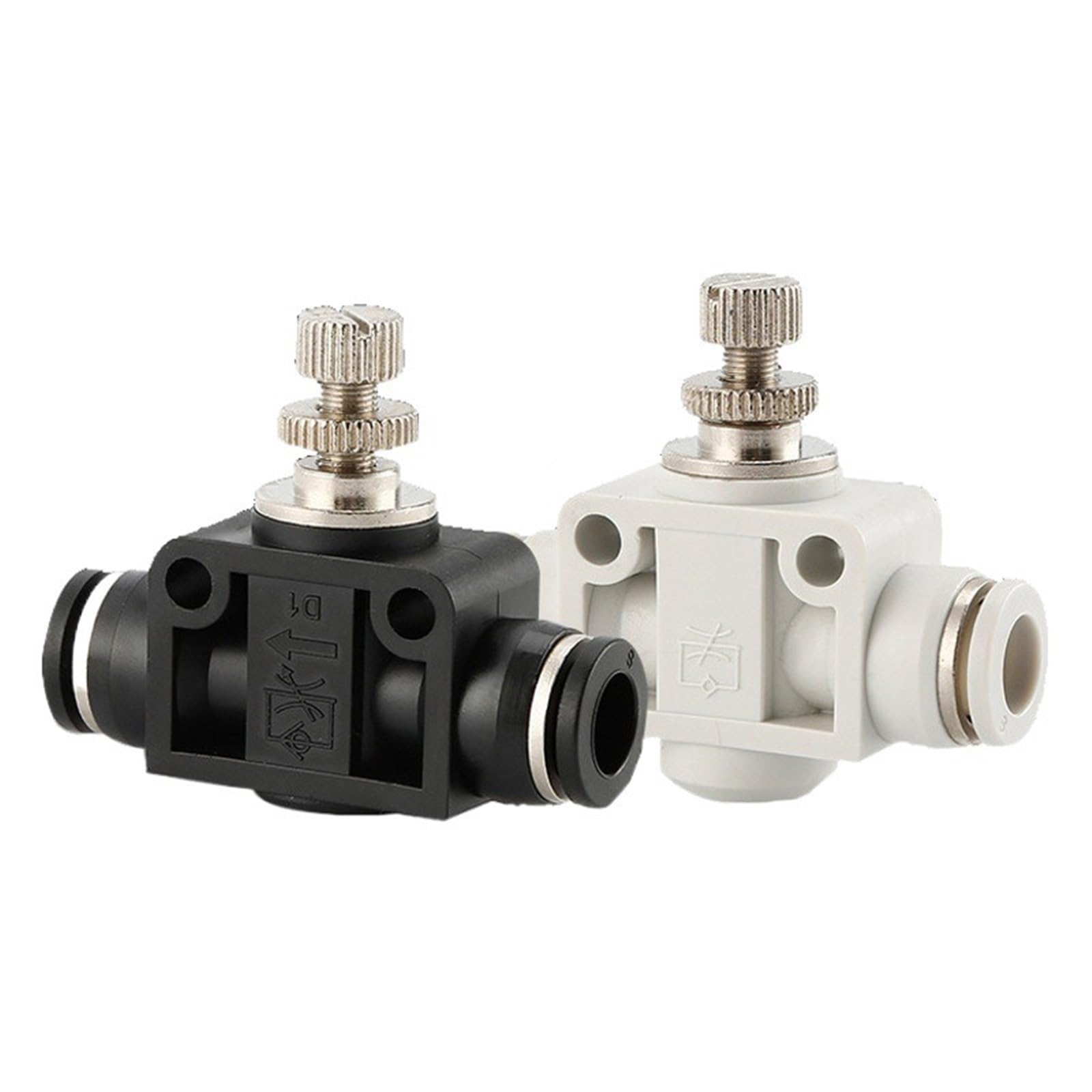 Black and White Pneumatic Pipe Joint Throttle Valve SA SA4 SA6 SA8 SA10 SA12 1Pcs(SA6(White))