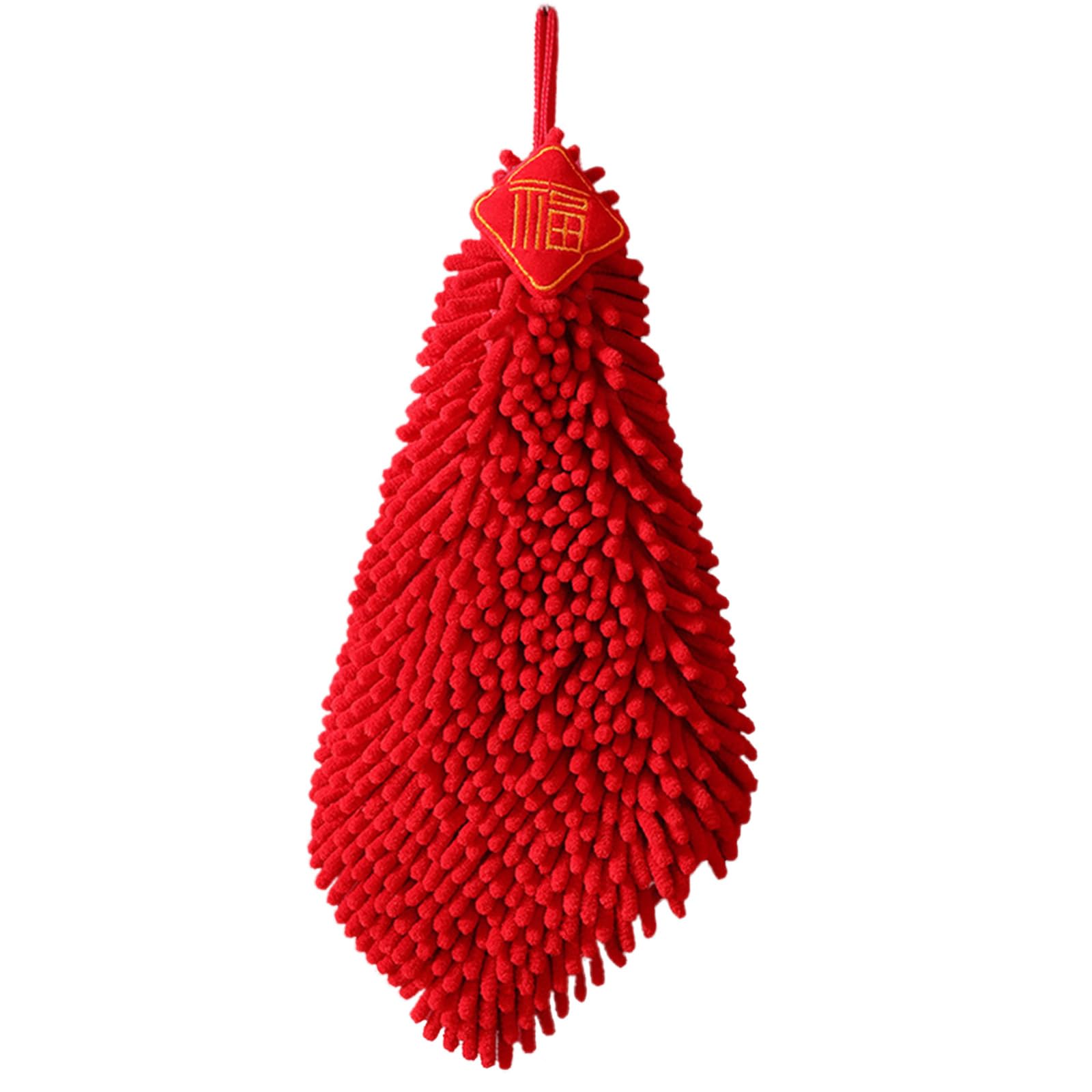 Elnwnnkc Absorbent Chenille Hand Towel with Hanging Loop Quick-Drying Towel Dry Soft Hanging Hands Bathroom Accessories Wipe Cloths for Kitchen