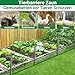 Amagabeli Garden Home 5PCS 60CM X 3M Beetzaun Metall Zaunelemente Dekorative Metall Gartenzäune Zaunelementen Gartenzaun Metall Zaun Garten Komplettset Zaun Metall Holz Draht Zäune Metall