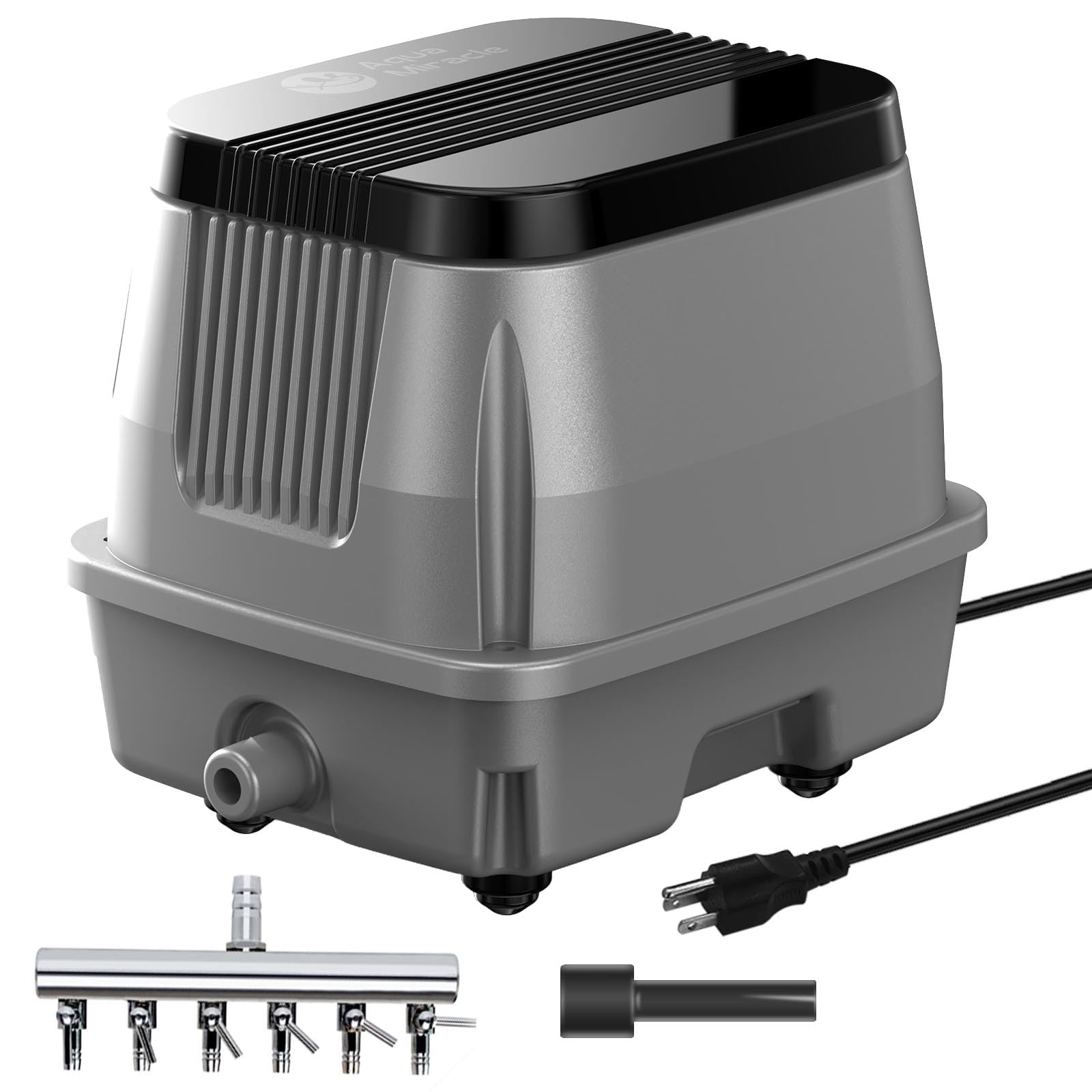 AquaMiracle Linear Air Pump ZP-40/ZP-60/ZP-100 for Pond Aeration, 635/950/1600GPH Septic Air Pump Pond Aerators for Outdoor Ponds, Waste Treatment, Aquarium, Fish Farm, Seafood Restaurant
