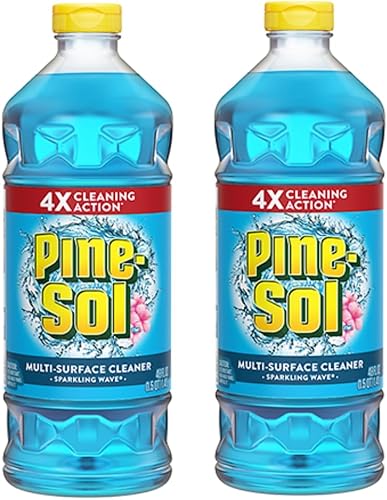 Pinesol All Purpose Cleaner Pine sol, Blue Sparkling Wave - 48 Fl Oz (Pack of 2)