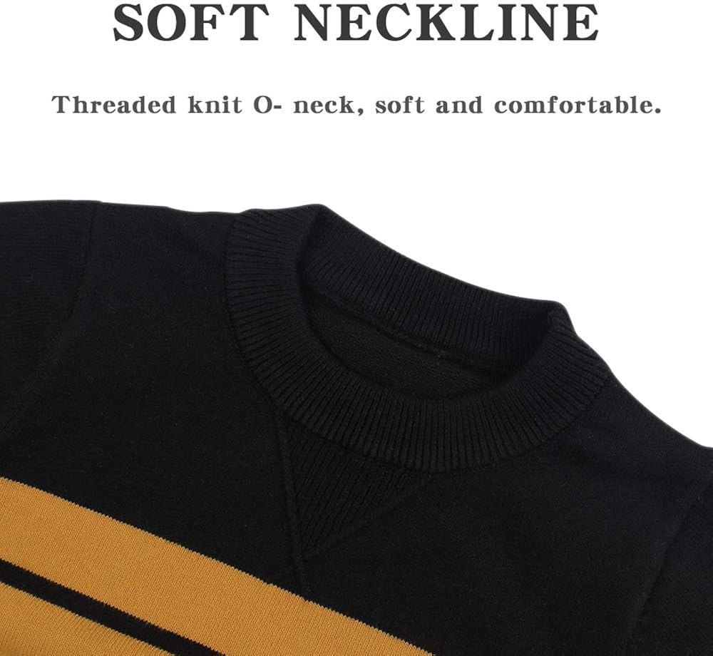 Peecabe Kids Boys Cable Knit Sweater Long Sleeve Round Collar Striped Sweatshirt Baby Cotton Pullover Sweater Spring 1-5T…: Clothing, Shoes & Jewelry