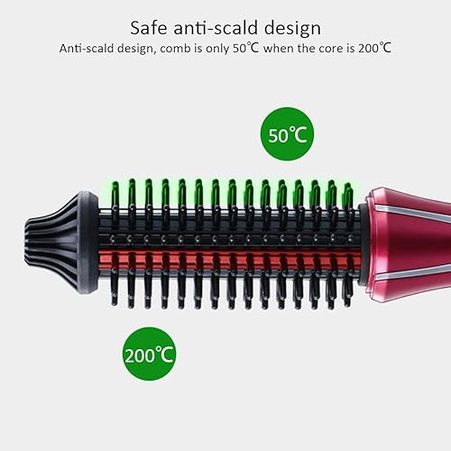Miniatura 4 de Cepillo rizador eléctrico profesional antiquemaduras con calentamiento instantáneo para todo tipo de cabello (enchufe de EE. UU., 110-240V)