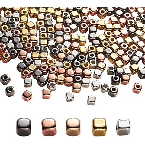 DanLingJewelry 500 pcs 5 Colors CCB Plastic Beads Square Cube Shaped Tinny Spacer Bead for DIY Craft Jewellery Making 4x4x4mm Cover
