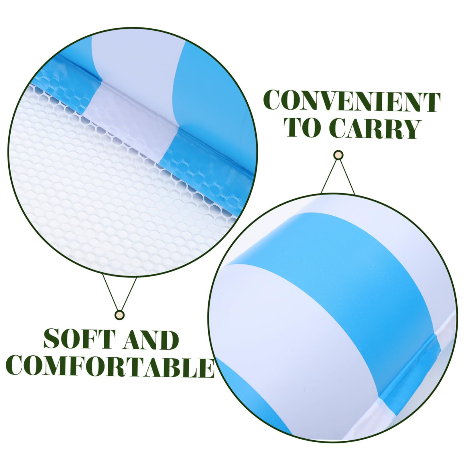 ibasenice Lettino Gonfiabile per Piscina in Pvc e Nailon Design a Tubo, Pieghevole e Traspirante, Materassino a Rete per Relax Estivo al Mare in Piscina