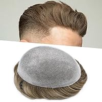 Vista 65 de Toupee - Sistema de reemplazo de piezas de cabello humano real, piel ultrafina, para hombres, cabello indetectable, línea capilar natural