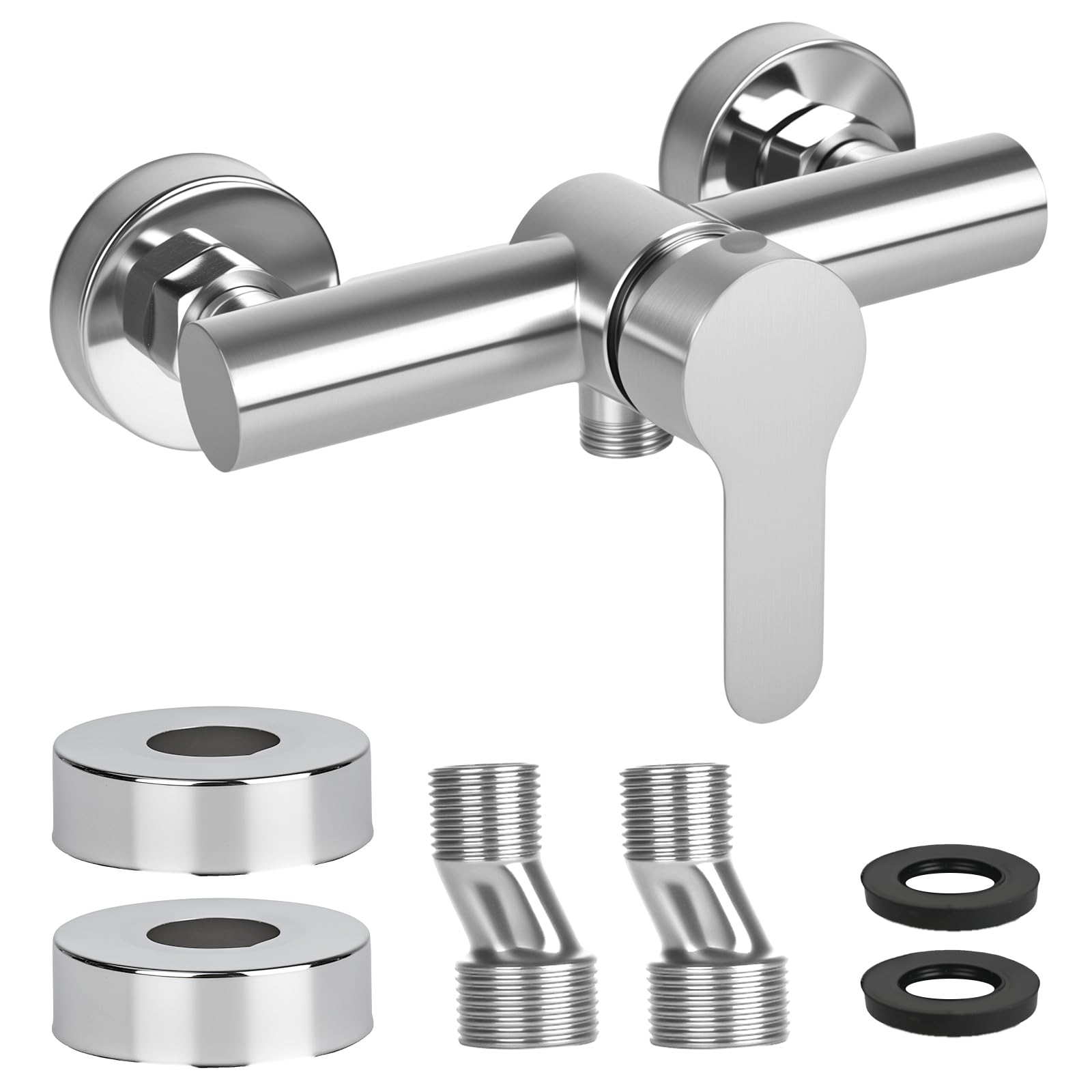 Grifo de ducha monomando, grifo de ducha para ducha, montaje en pared, grifo de ducha de pared para baño, grifo de bañera de acero inoxidable 304, G ½ salida de agua hacia abajo