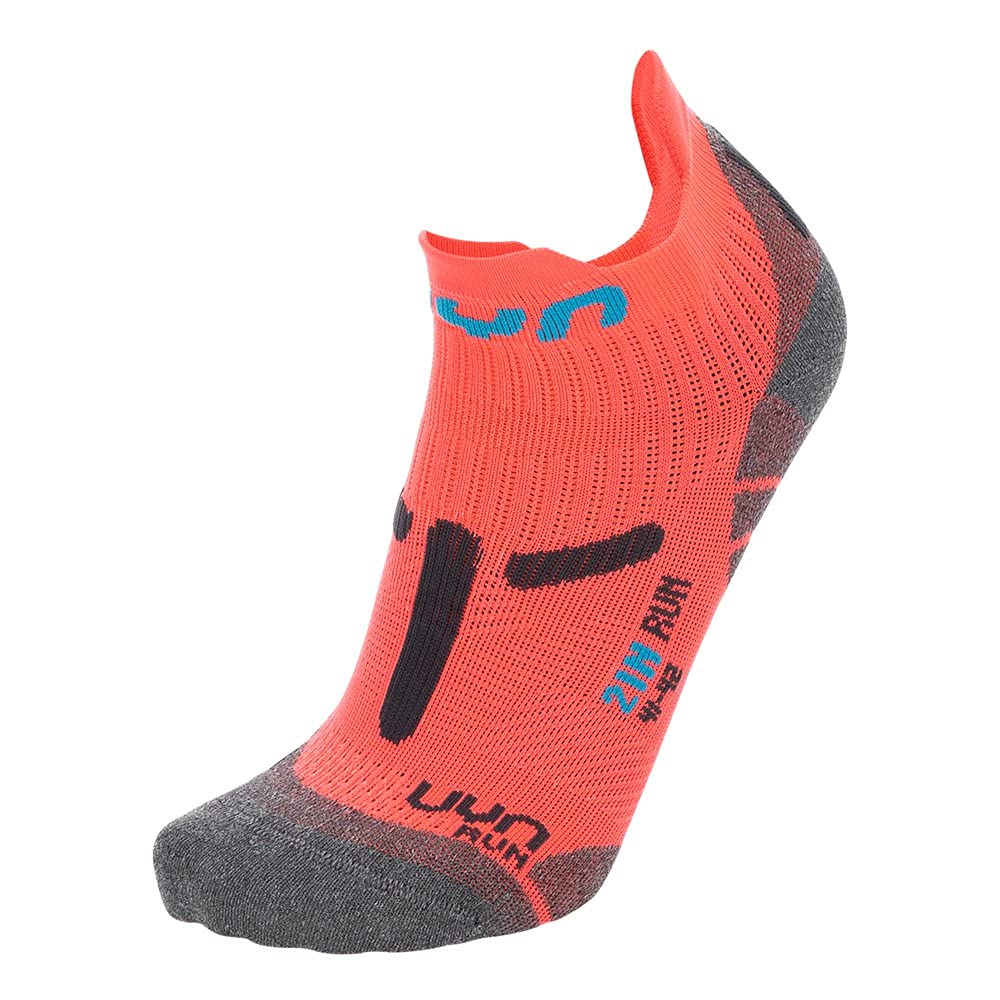 UYN S100224 RUN 2IN Socks Women's Fluo Coral/Anthracite 40