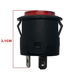 2PCS Push Button Power Supply Switch Start Button Switch for ChildrenElectric Powered Wheel Replacement Parts Kids Ride-On Car Toys Accessory Self Locking Glowing with LED Light