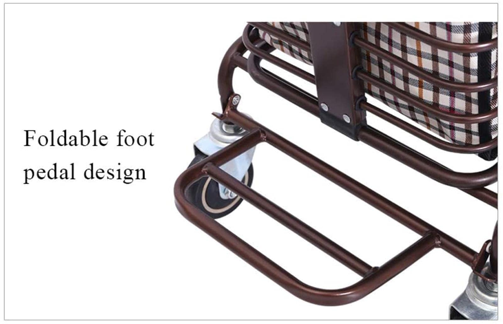 Rollator Walker - Carrito de la compra para ancianos, andador, casual con asiento, plegable ajustable de tres pasos, cuatro ruedas de alta capacidad