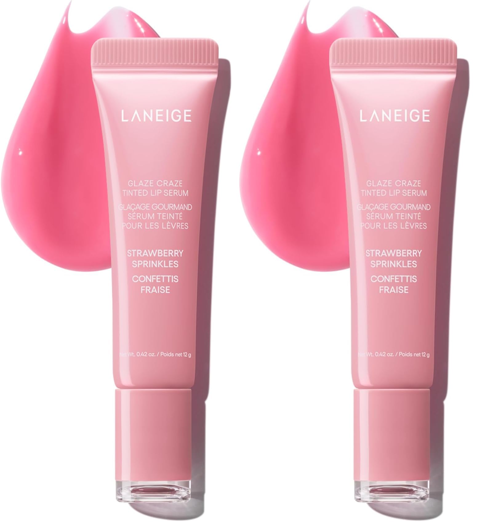Laneige Glaze Craze Tinted Lip Serum | Plumping, Nourishing Hydration with Polypeptide & Ceramides | Lip Balm for Dry & Chapped Lips |Ultra Glamorous Shiny Lips | Strawberry Sprinkles (Cool Pink)-12g-image-16