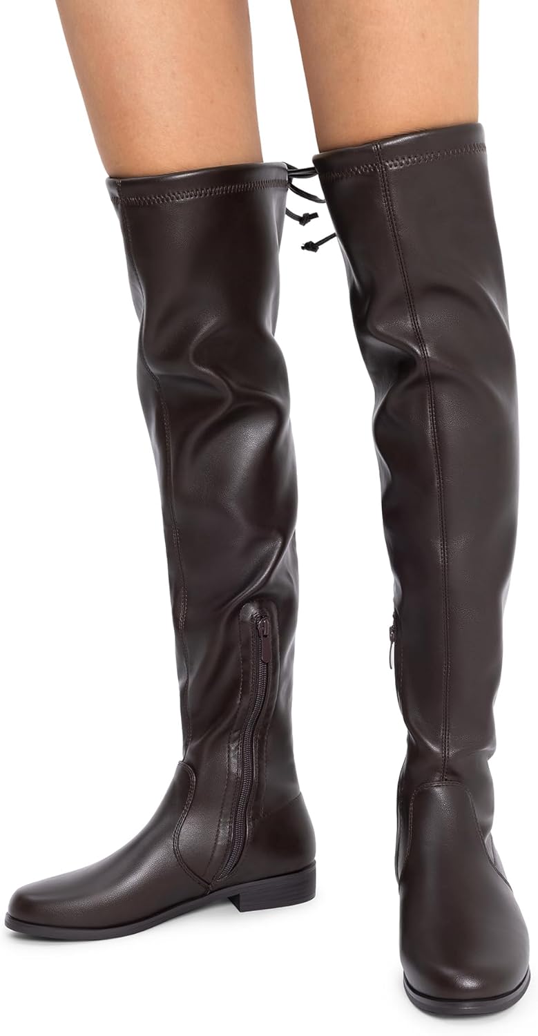 DREAM PAIRS Women's Thigh High Boots Low Block Heel Casual Fashion Over the Knee Boots - Image 6