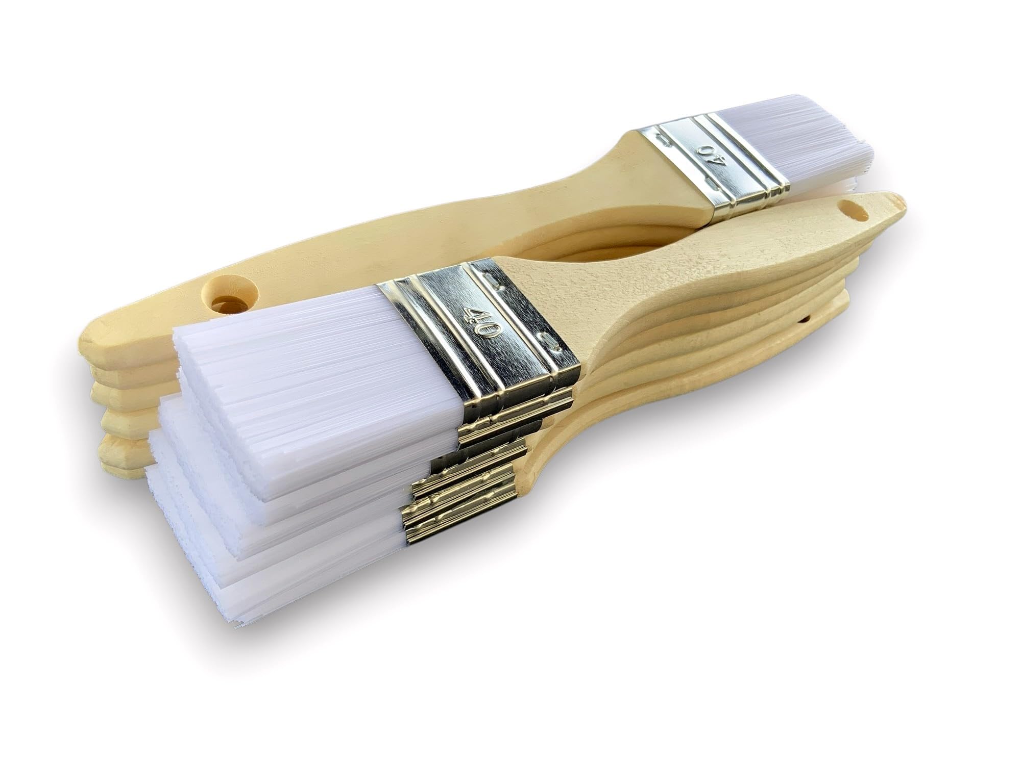Pinceau de Nettoyage Queue de morue | Lot de 12 | Nylon | Largeur 40mm | Multi Support | Peinture Huile Acrylique Vernis émaux Colle lasure Teinture apprêt résine | Kibros 321_40x12
