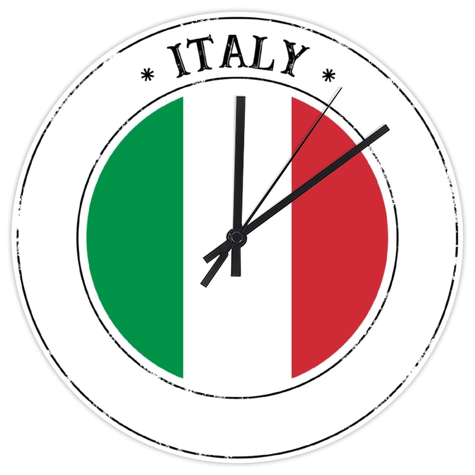 Horloge murale italienne silencieuse 30 cm en verre pour le décor épuré de salon et cuisine