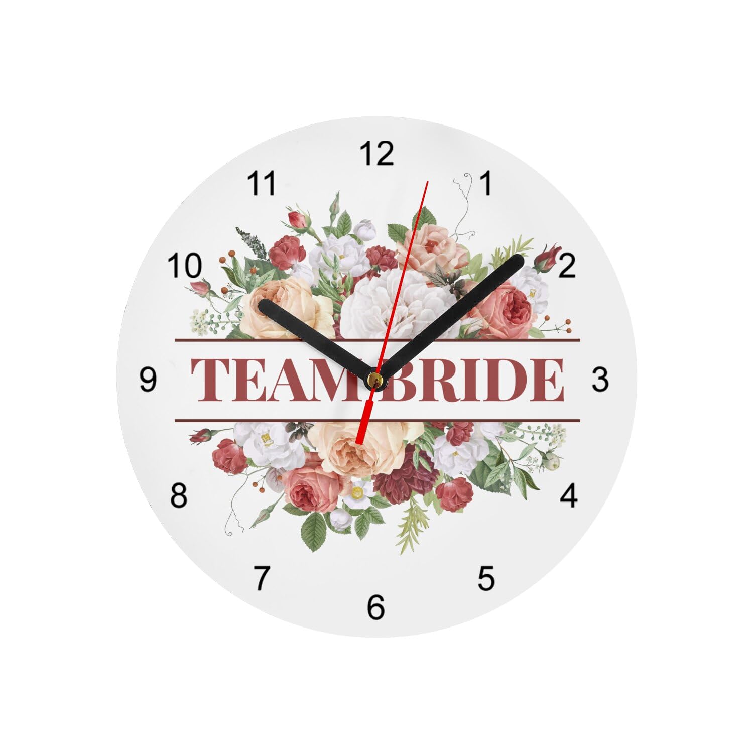 Horloge Murale Team Bride en Verre : Cadeau Témoin de Mariage