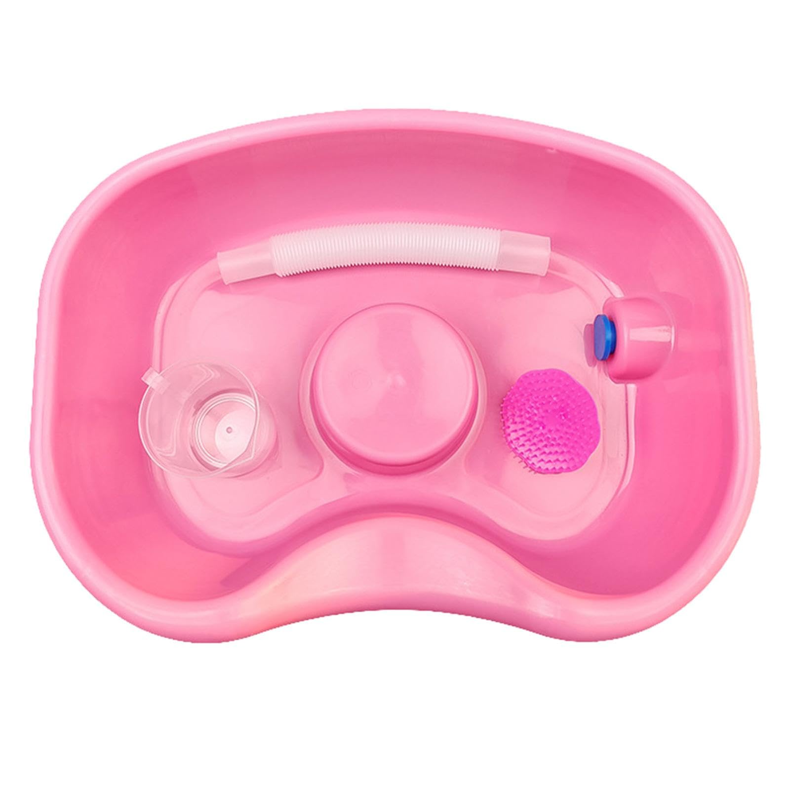 Hair Washing Basin Bedside Shampoo Basin Wash Hair in Bed Hair Cleaning Bowl Rinse Basin for Salon Kids Injured Patient Women, Pink