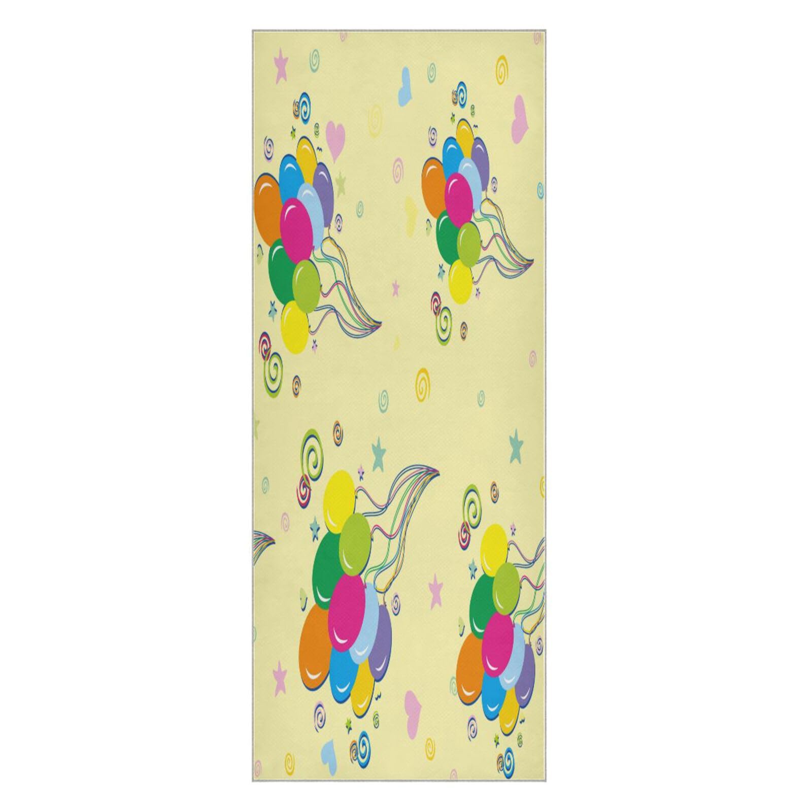 pnyoin Beautiful Birthday Balloon Yoga Towel,Hot Yoga Mat Towel with Grip Dots Sweat Absorbent Non-Slip for Hot Yoga, 24