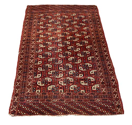 23HomeDesign Antiker turkmanischer Tekke Teppich, Feiner Handgeknüpfter Orientteppich Turkman Tekke Teppich, 177x117 cm – Bild 4