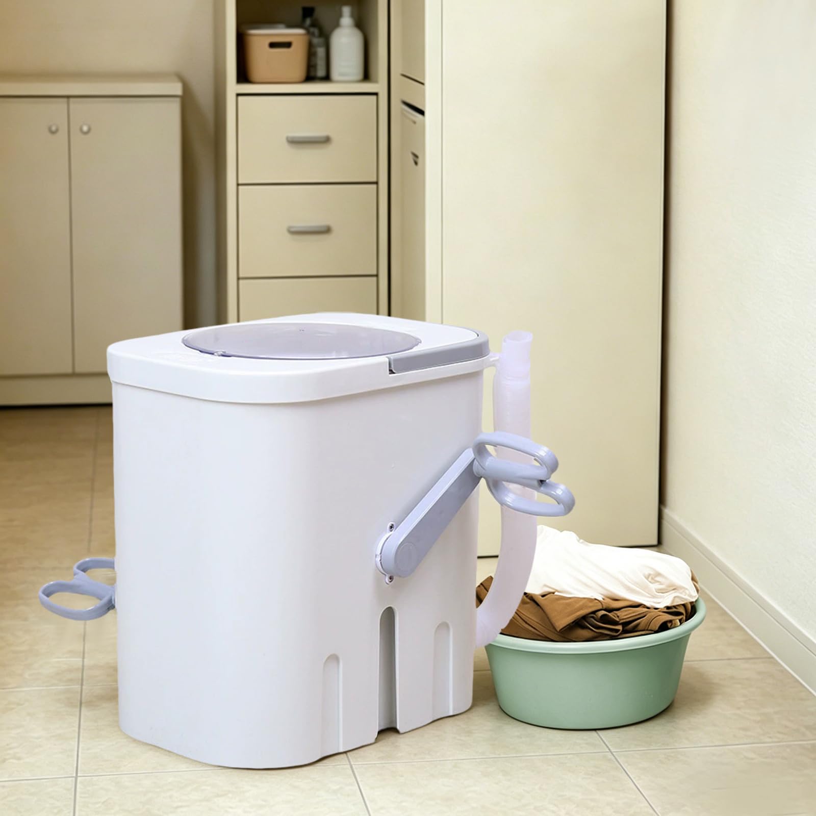 Lavatrice da campeggio da viaggio, senza elettricità | manovella, 4-6 vestiti primavera/estate o 1-2 vestiti autunno/inverno, per dormitori, appartamenti e camper