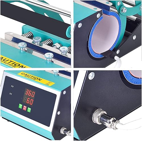 Miniatura 4 de Máquina de prensa de calor para vasos, máquina de prensa de calor por sublimación para vasos delgados de 20 onzas (20 onzas, verde)