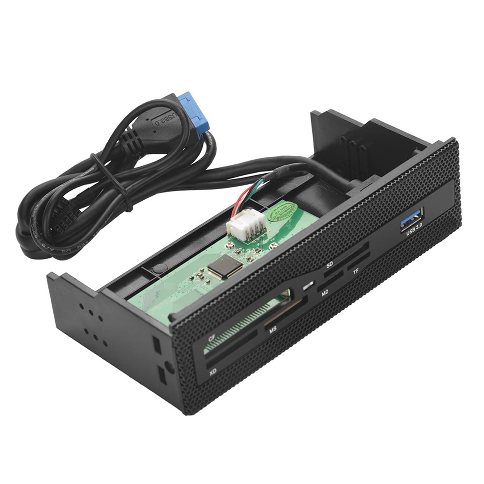 Lecteur Carte USB 3.0, Transfert Données Rapide Haute Performance Lecteur Multiformat Interne Panneau Avant PC Connexion Cuivre pour Photographes Professionnels Vidéastes Créateurs