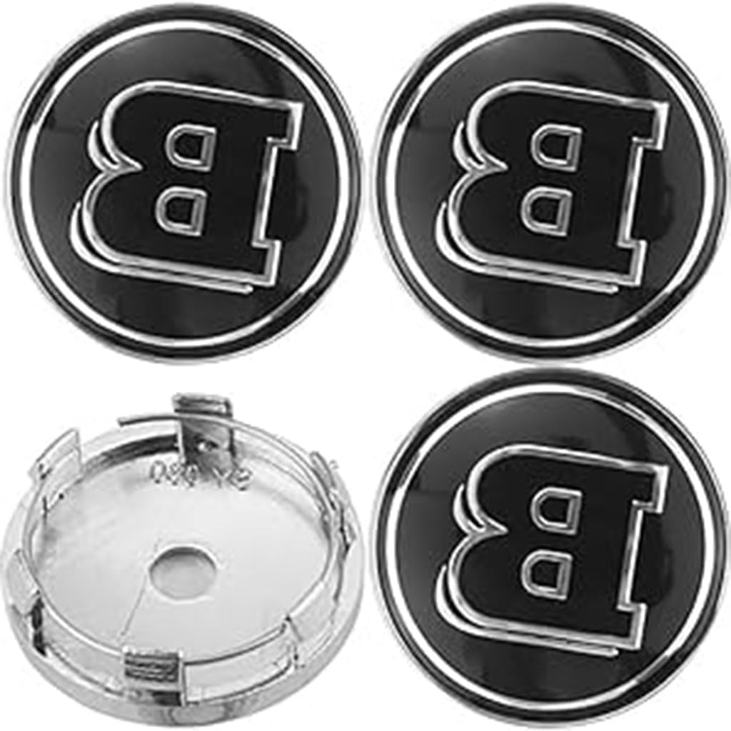 4 Pcs Car Hub Centre Caps for Smart Brabus 60mm, Center Caps Rim Covers Wheel Center Cover Hub Cap with Car Logo Emblem Sticker Accessories