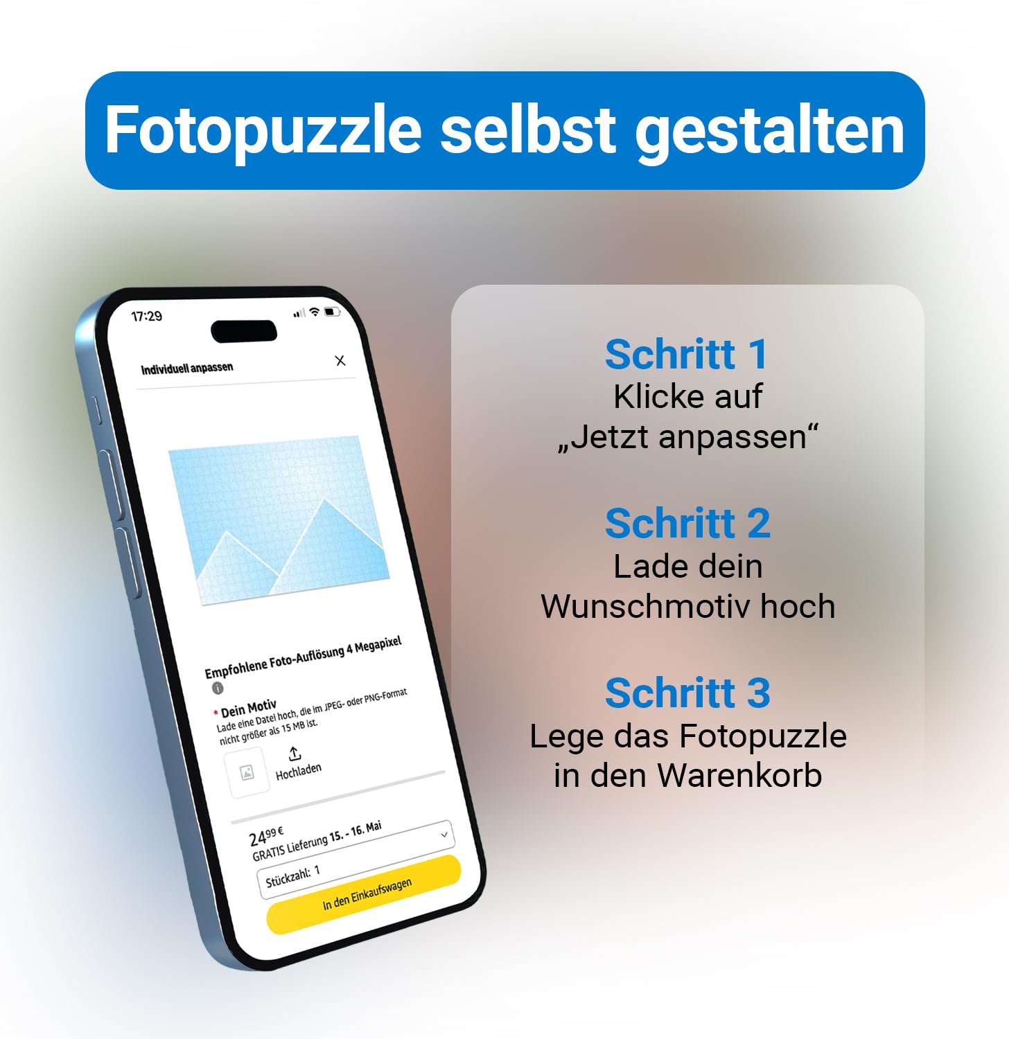 Pixum Fotopuzzle mit eigenem Foto, personalisiertes Geschenk, 1000 Teile | Selbst gestalten, hochwertige Druckqualität, Fotogeschenk für Erwachsene und Kinder