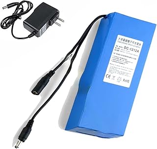Batería recargable de iones de litio de 12 V con cargador, fuente de alimentación portátil de 12 Ah para equipos