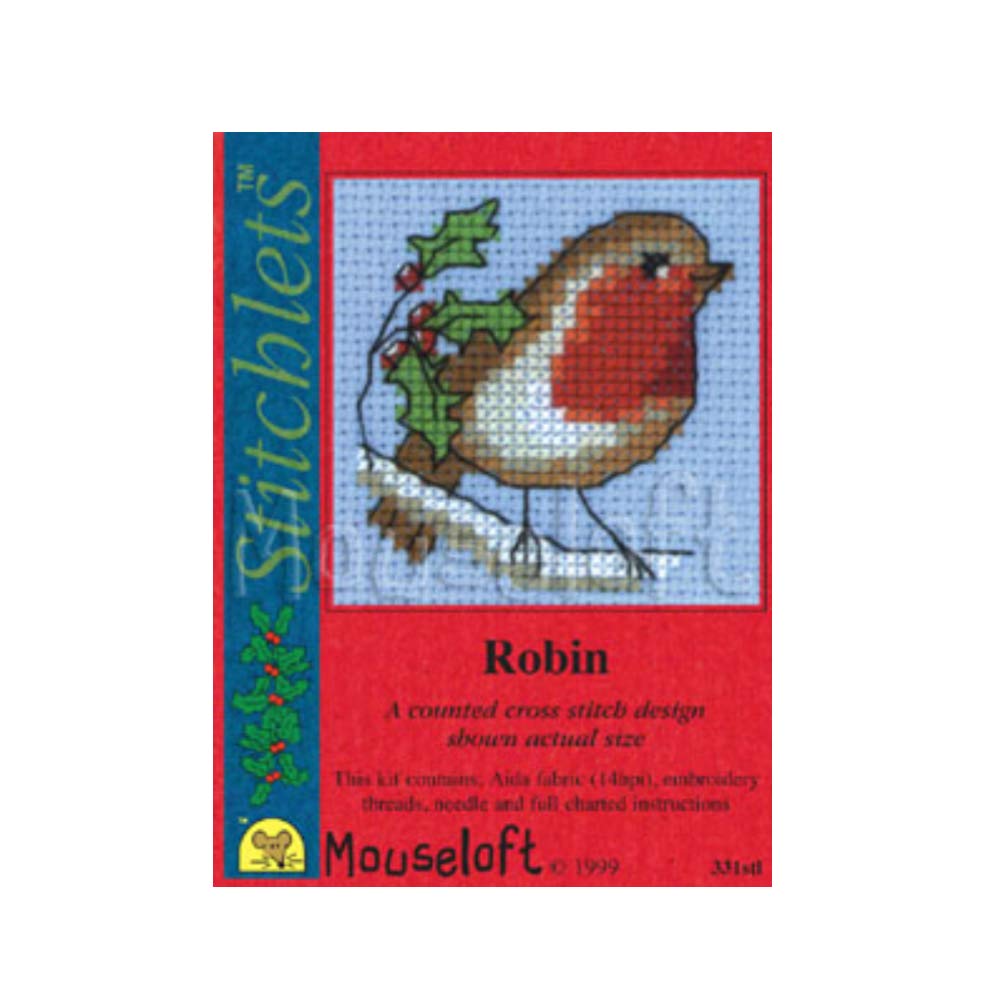 Mouseloft Stitchlet Cross Stitch Card Kit "Robin"