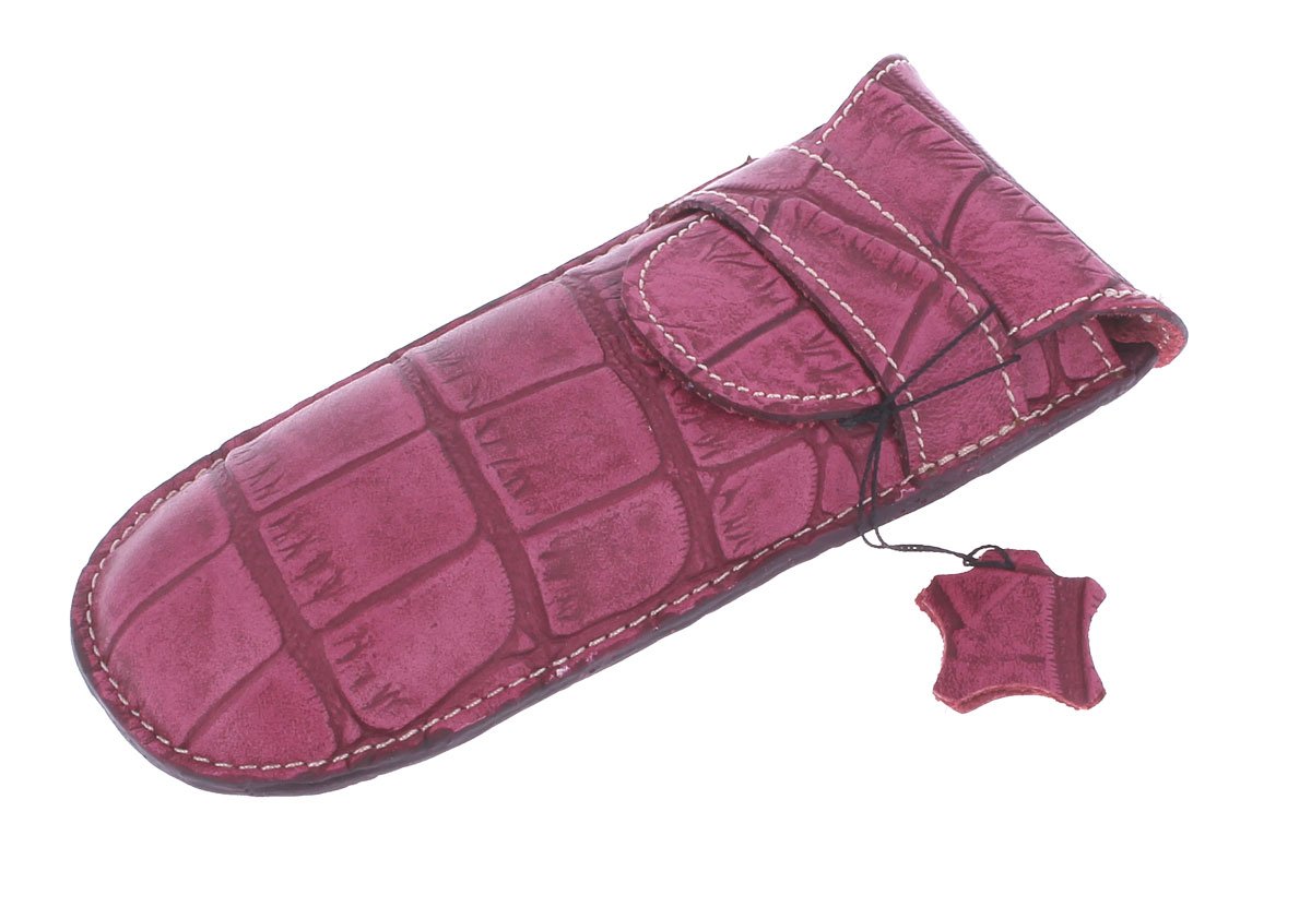 Desconocido 'Elegante funda con Solapa LINA en color baya – Piel Auténtica – Funda para gafas