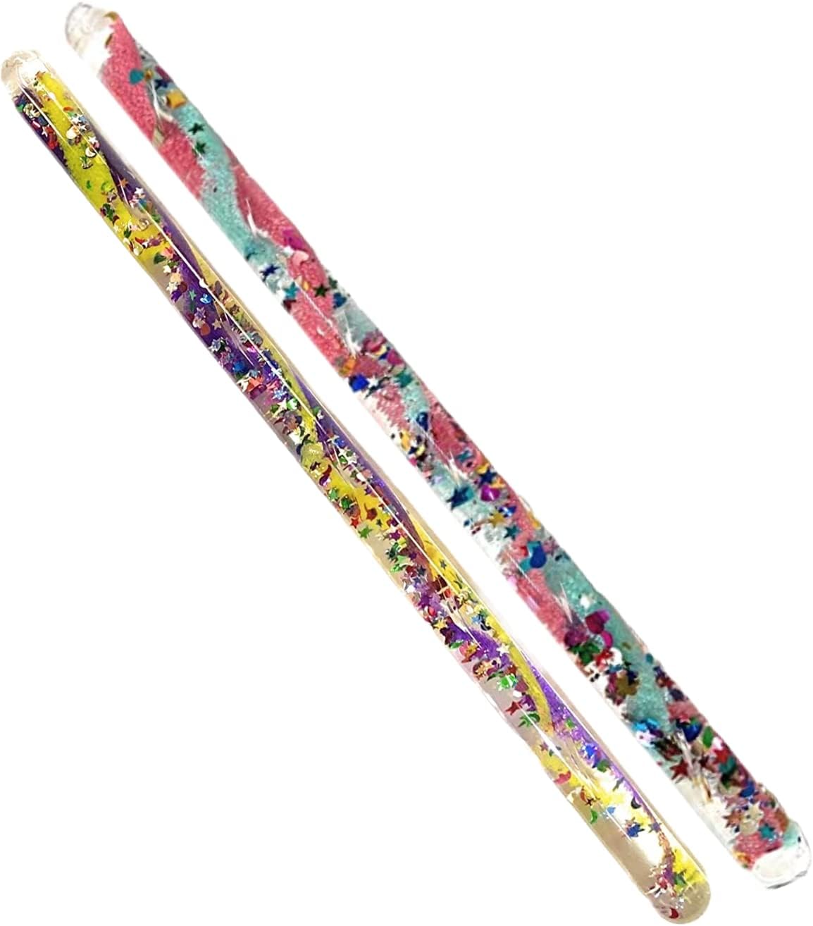 Spiral Glitter Wand Hand Fidget Wonder Tube 2 Wands (Purple