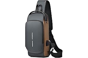 Sling Bag for Men: Anti-Theft USB Crossbody Backpack