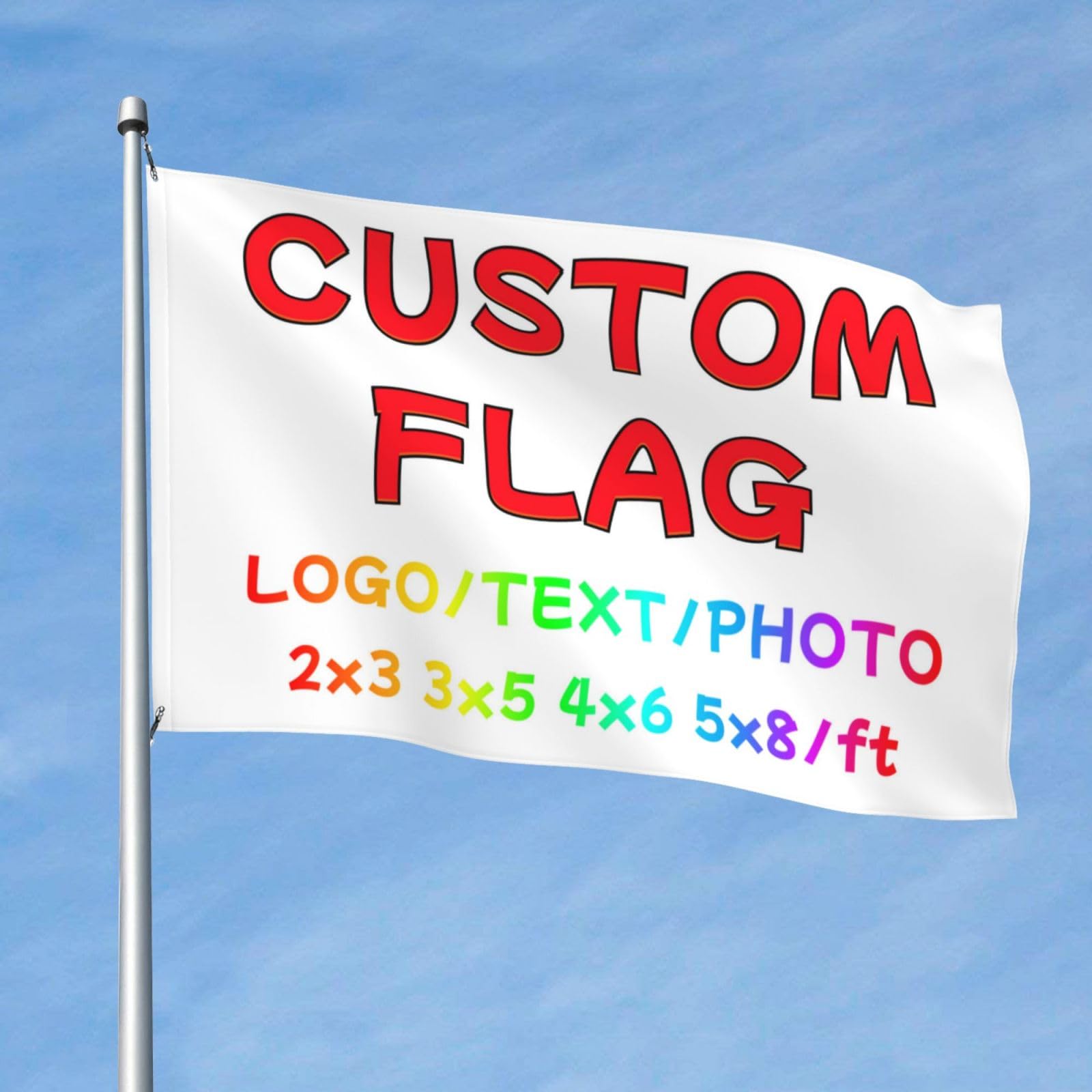 Custom Flag, Personalised Outdoor Flag - Design Your Own Personalised Banner with Photo/Logo/Text, Ideal for Festivals and Garden Celebrations, 3x5 Ft Double-Sided