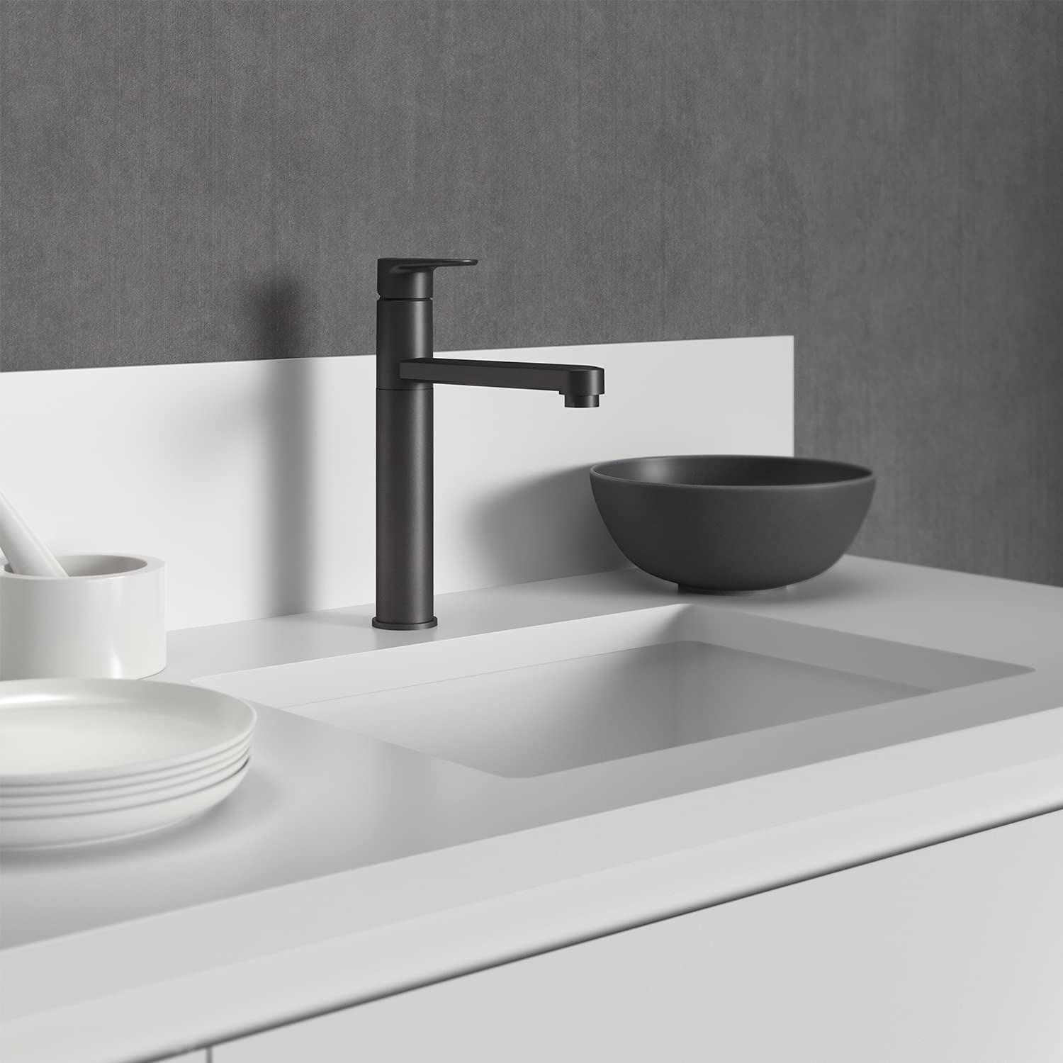 Ideal Standard - Cerafine O Miscelatore da appoggio su Lavello, Nero Seta