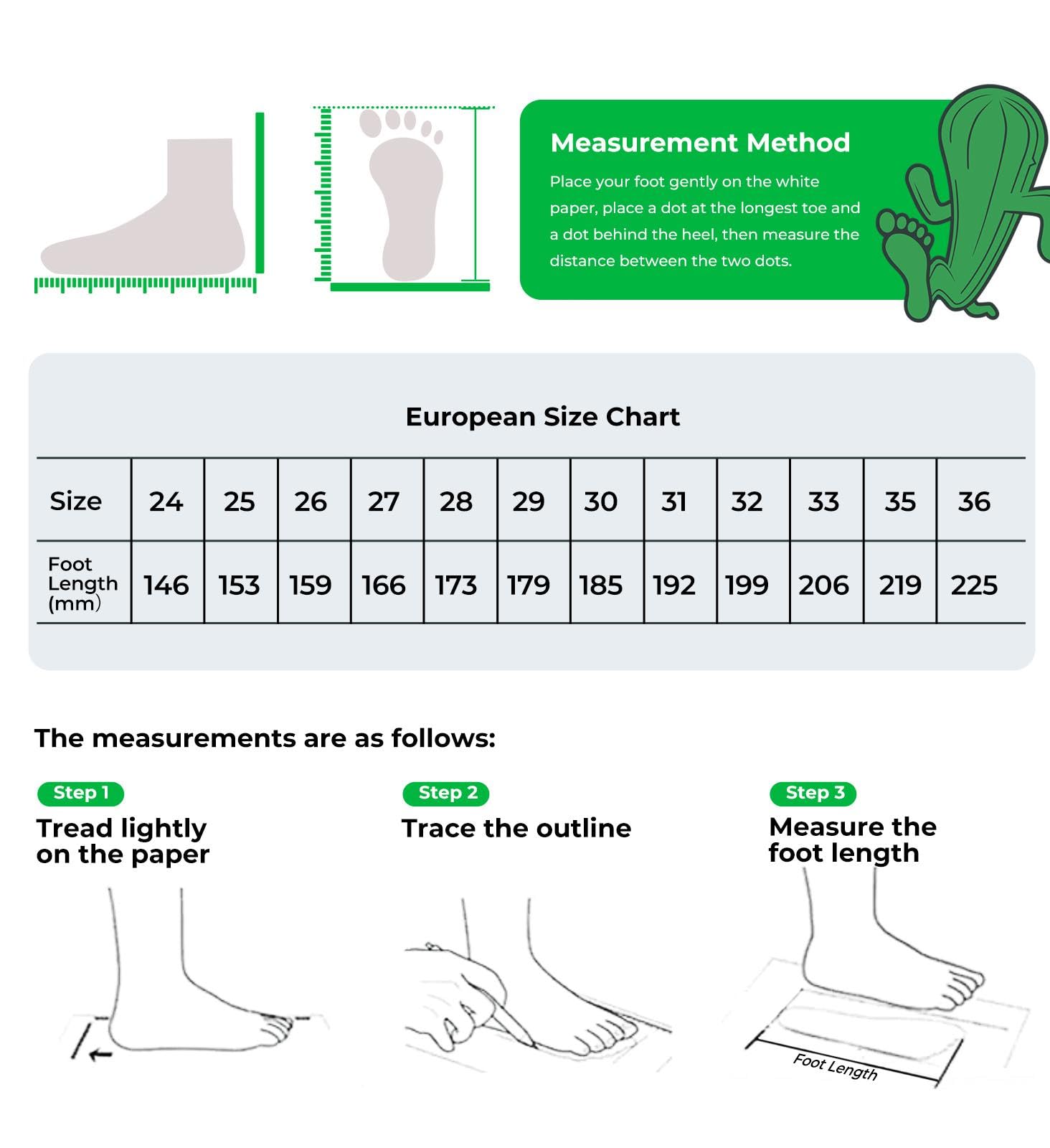 SAGUARO Barefoot minimalistyczne buty dziecięce, antypoślizgowe, rozmiar 24-36
