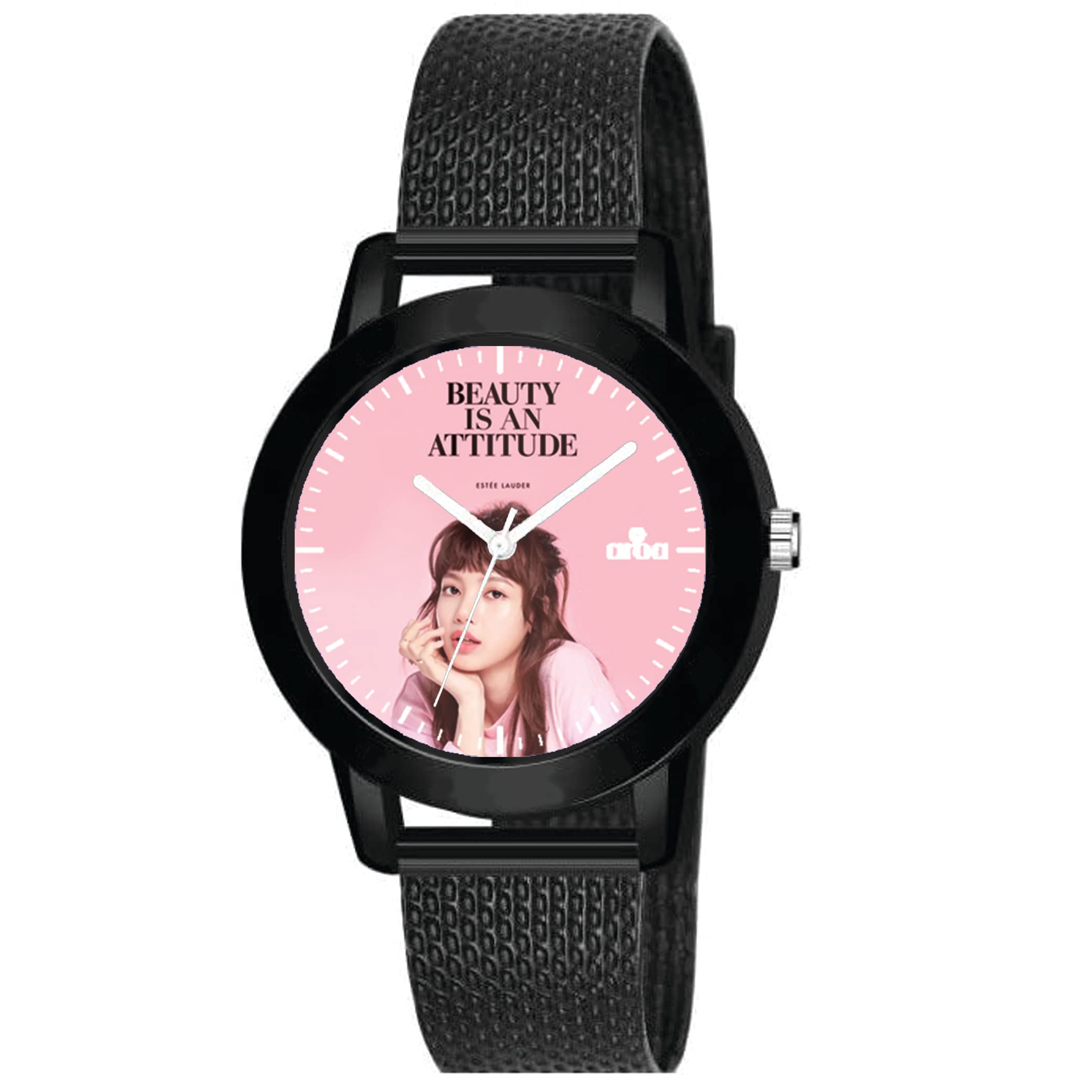 AROA Watch for Womens with Blackpink Lalisa Manoban Beauty is an Attitude Model :532 in Black Metal Type Rubber Analog Watch Pink Dial for Women Stylish Watch for Girls (B0C4PR2M1B) Amazon Price History, Amazon Price Tracker