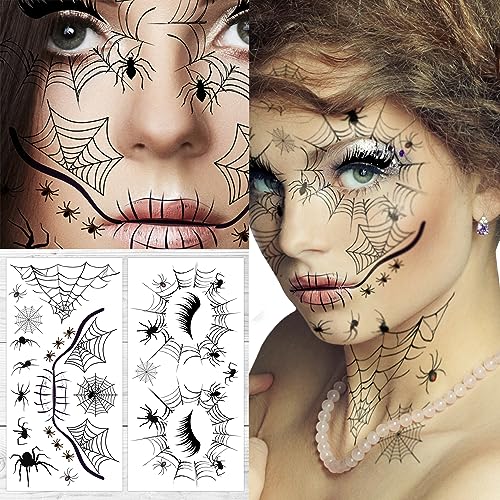Supperb Halloween Face Tattoo Spider Temporary Face Tattoo Kit (Pack of 2)