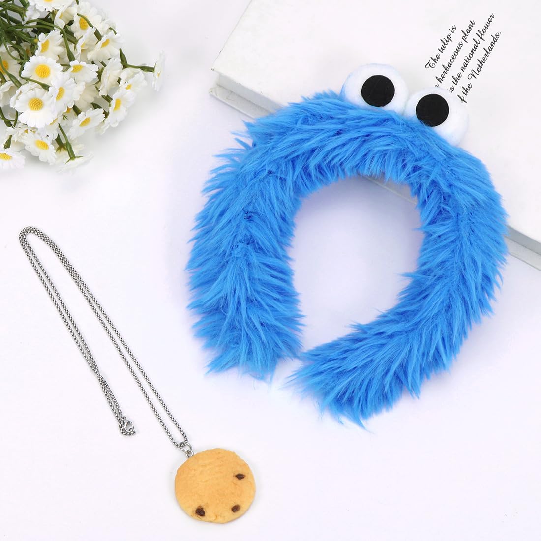 Monster Cookie Headband, Cookie Necklace, Hair Band Monster Biscuit - Image 3