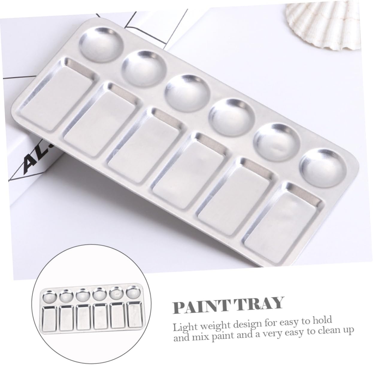 12-Color Aluminum Paint Tray Set 2 Pcs Artist Mixing Palette for Oil and Watercolor Painting Supplies