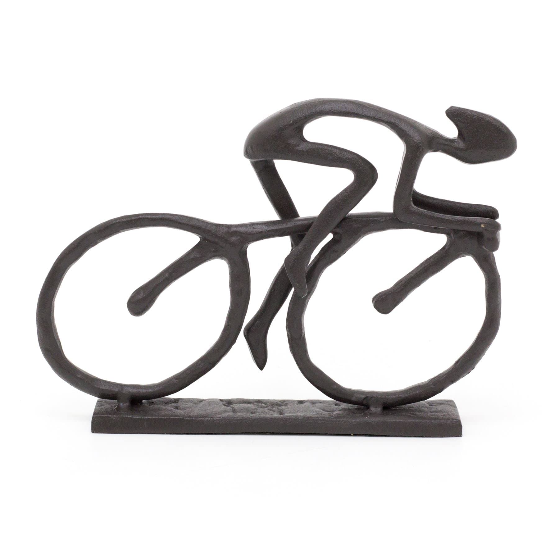 Carousel Home Brown,Black Cast Iron Cyclist Sculpture | Metal Bike Racing Man Decoration | Cycling Ornament Sports Decorations | Abstract Ornaments Cycling Gifts | 18Cm