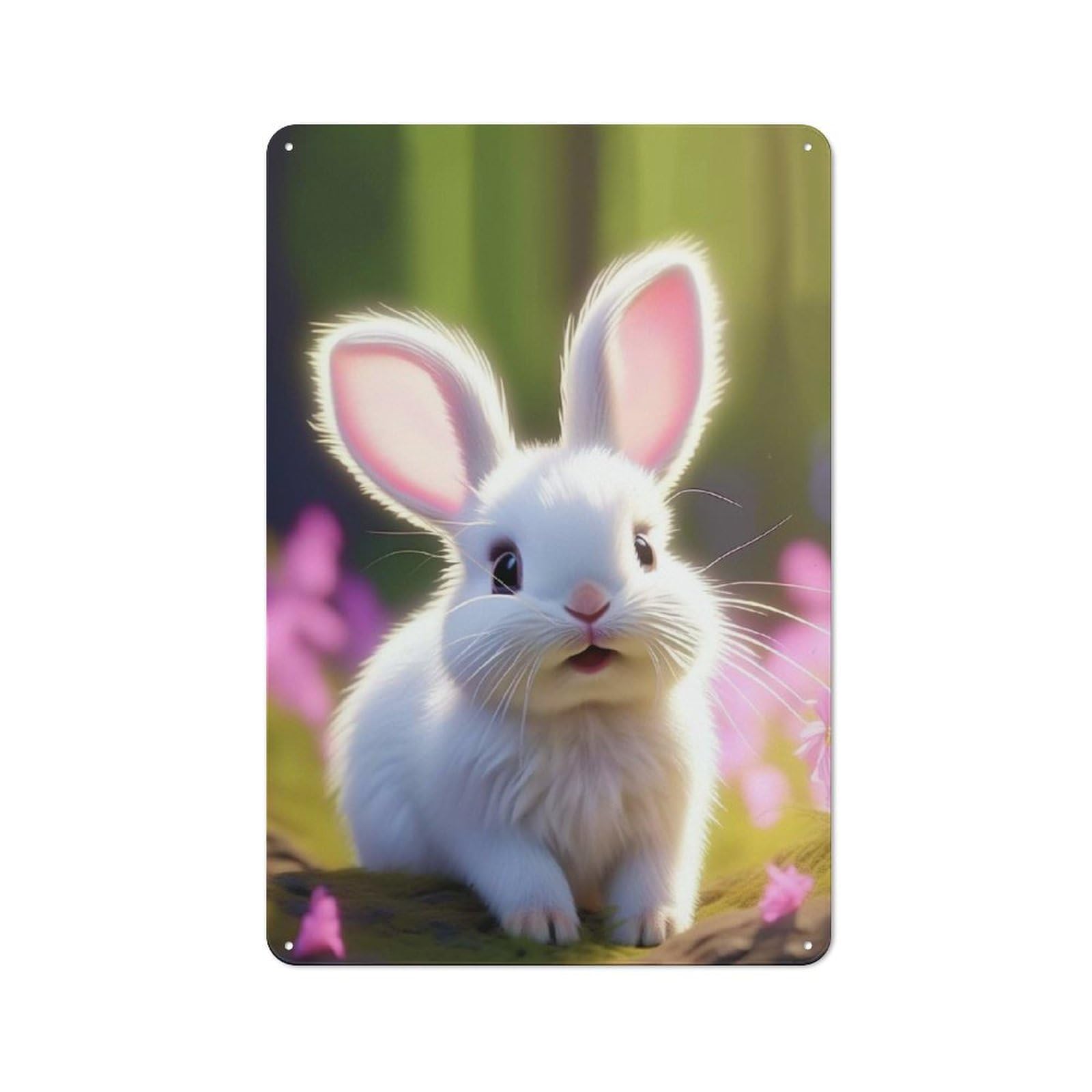 Tin Wall Plaque 30x20cm with Bunny for Kitchen Or Home Bar, for Vintage Wall Decor Fans, for Garage And Workshop Walls