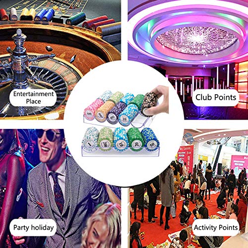 2 PCS Poker Chips Box Acryl PokerChips Tray Box Poker chips Halter Tray Transparent Chips Aufbewahrungskoffer mit Abdeckung für 100 Stück Chips Aufbewahrung für Party Home Casino Spiel