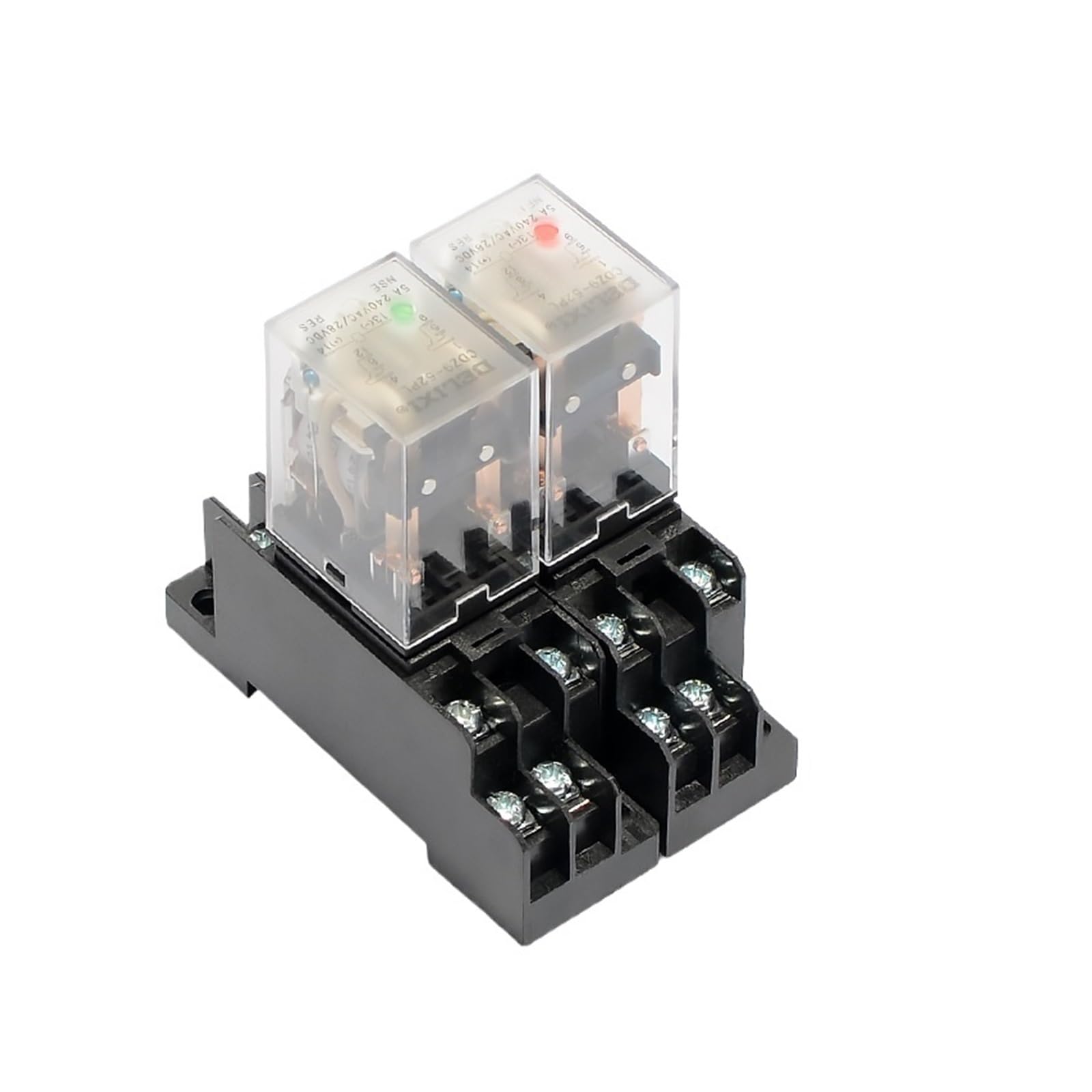 Relé JTX de 8 pines redondo AC 220V con base de conexión estable de 10A 6
