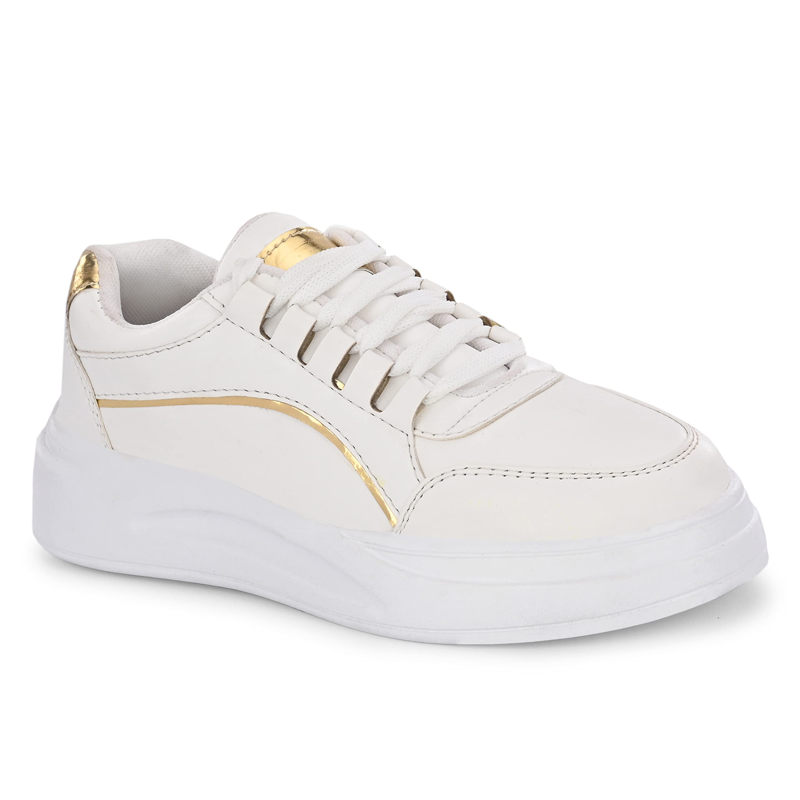 layasa Comfotable Lightweight Casual Sneaker for Women/Girls 1055 (WT/GODEN, Numeric_8) (B0C2J52NRF) Amazon Price History, Amazon Price Tracker