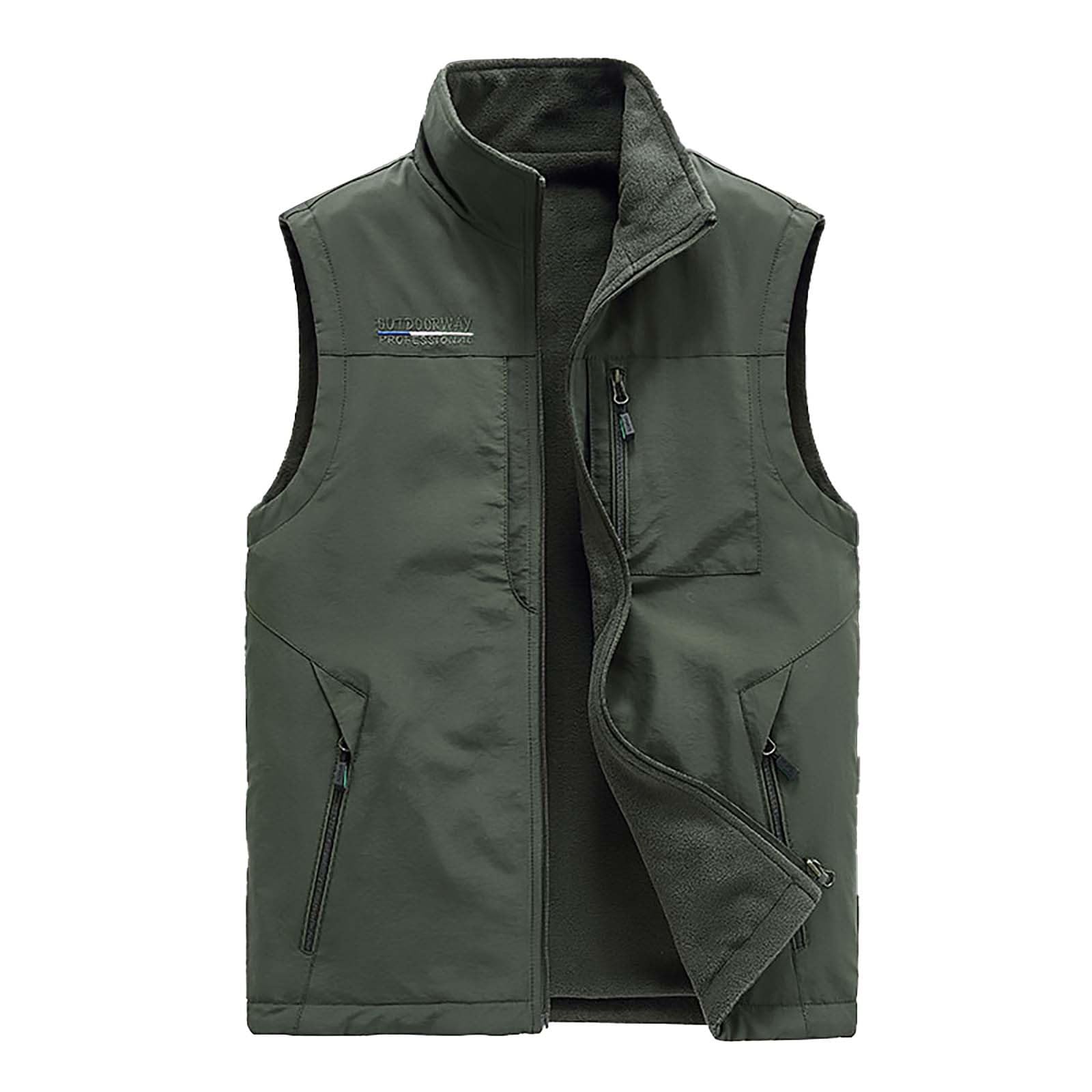 Gilet da uomo in pile per sport all'aria aperta - Gilet da uomo a doppia