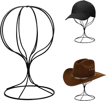 CHADWICK 10.6 in Metal Round Top Hat Stand, Black, Tabletop