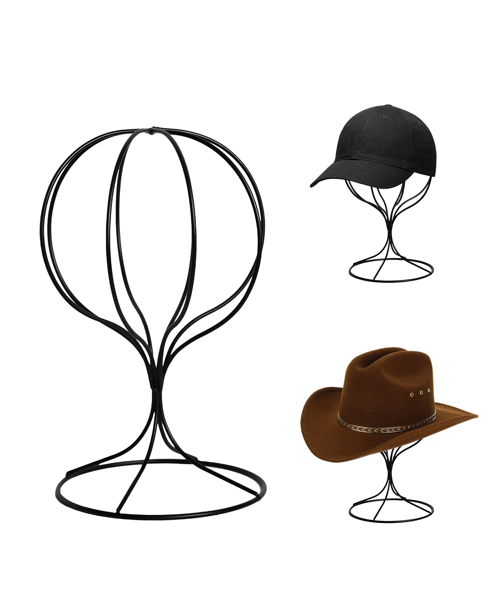 Présentoir chapeaux Fedora en fer noir CHADWICK pour éviter les déformations