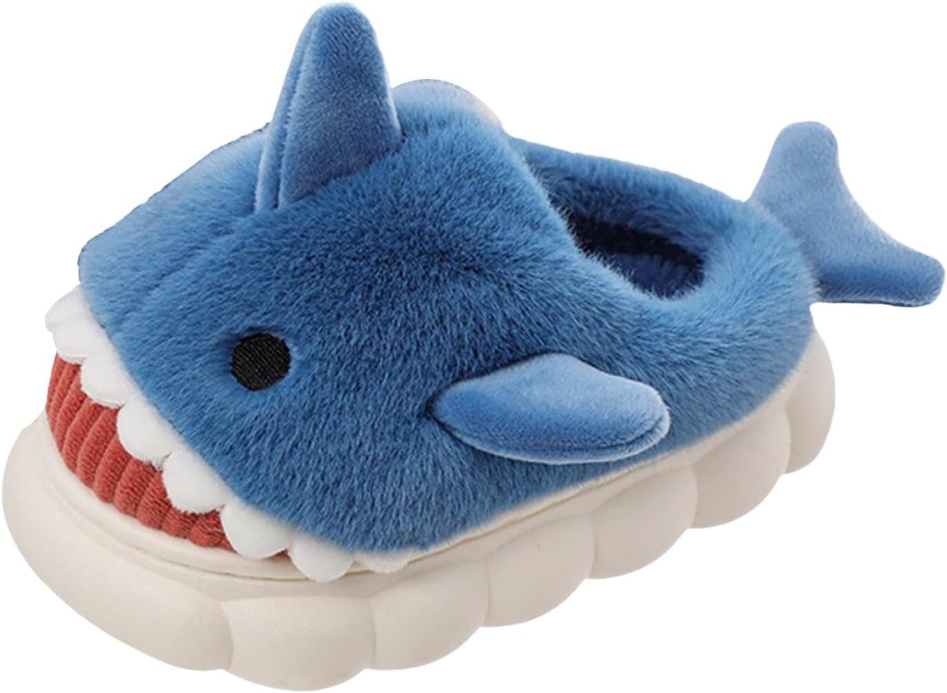 SECRET DESIREFurry Shark Furry Slippers Thick Sole Cute Women Plush Slipper 40 Dark Blue