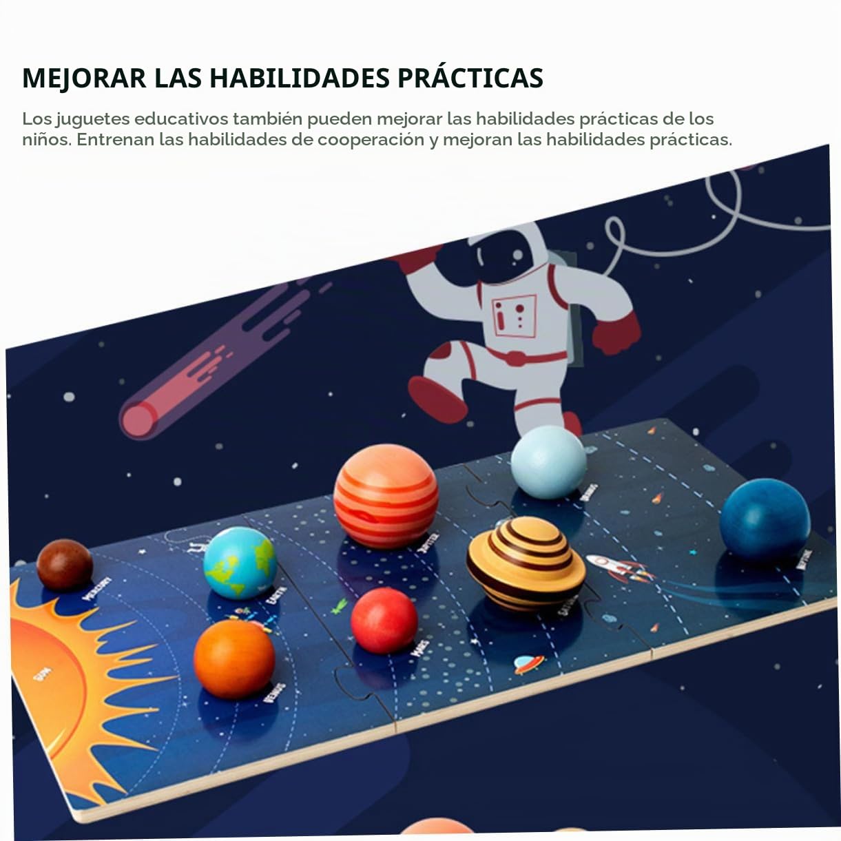 STOBOK 1juego Puzle Educativo De Madera Del Sistema Solar Para Niño Niña Juguete De Cognición Preescolar Mejora La Memoria Reconocimiento De Formas Para Aprendizaje Interactivo y