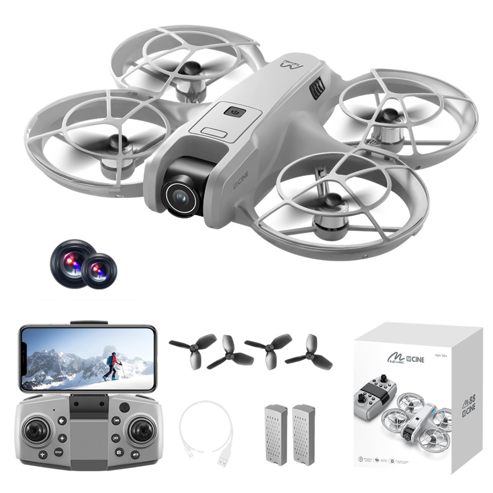 Photo 1 of [MISSING SEVERAL PARTS] Drone with HD Camera for Adult Beginners, Brushless Motor, One Key Take Off/Land, Optical Flow Positioning, Gesture Photo Video RC Quadcopter with 2 Battery Drones Gift for Adults, Beginners